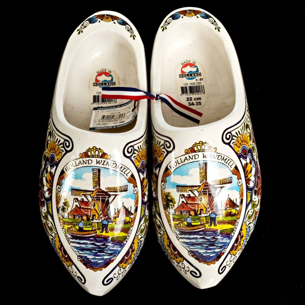 Holland Windmill Wood Clog Shoes w/Tags - Sz 22cm